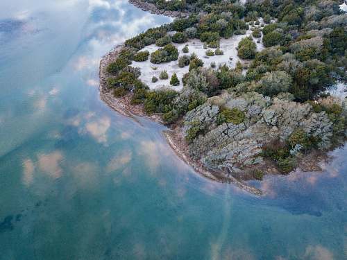 aerial view aerial photography of island landscape